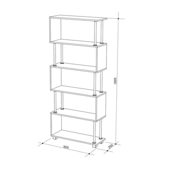 Полка "Стойка 6", ясень шимо тёмный