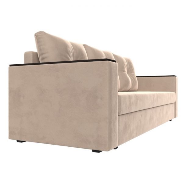 Диван прямой «Атланта лайт», без стола, еврокнижка, велюр, цвет, цвет бежевый