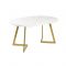 Стол РИМ D-1050/1500х1050х760 Мрамор Белый/Опора Гермес золотая