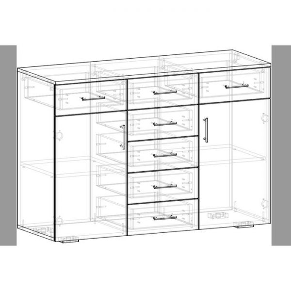 Комод Виго-4, 1200*840*440, Белый/Белый