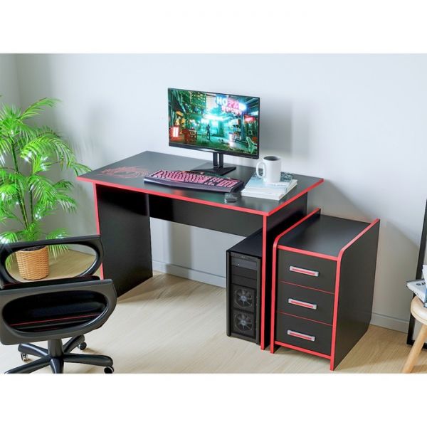 Стол-тумба  КЛ 9.3  332х500х600 Черный/Красный