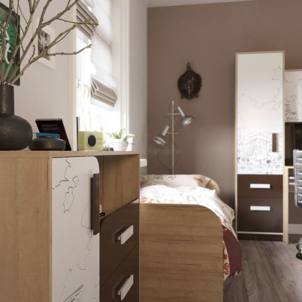 Стол рабочий Арабика 1200х600х820 Дуб Ривьера/Белый-Арабика