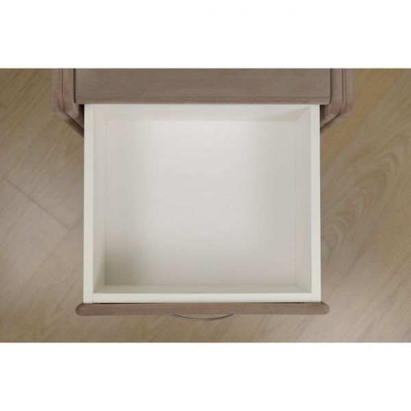 Тумба широкая «Алеро», 1 ящик, прозрачное стекло, велюр velutto 11, цвет розовый