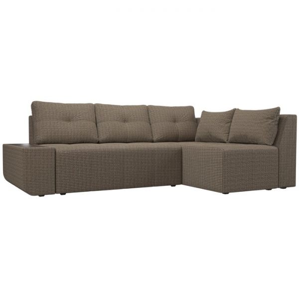 Угловой диван «Амадэус», правый угол, рогожка, цвет бежевый