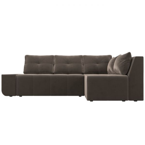 Угловой диван «Амадэус», правый угол, велюр, цвет бежевый