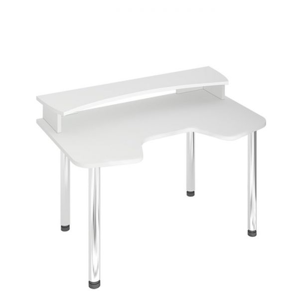 Стол СКЛ-Игр140МО с надстройкой, 1400 ? 900 ? 950 мм, цвет белый жемчуг