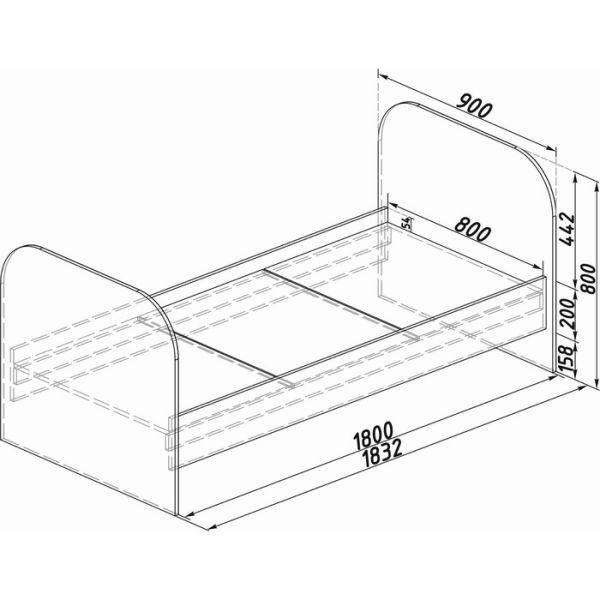 Кровать односпальная Тойс 1800х800 белый/Champion