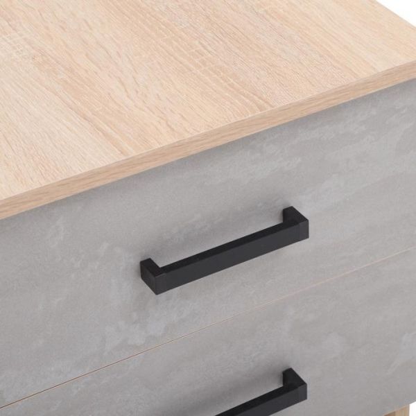 Тумба прикроватная Лазурит, 400*466*430, Дуб сонома/Бетон