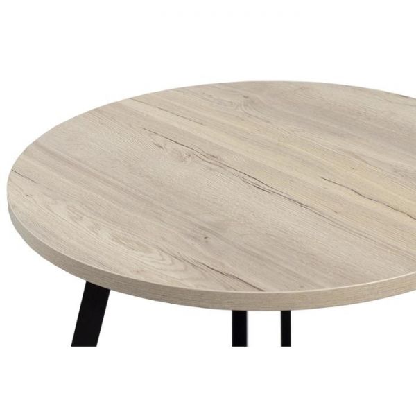 Стол РИМ D-1050/1500 Дуб Галифакс белый/Опора РИМ Гаспар-К, черный матовый