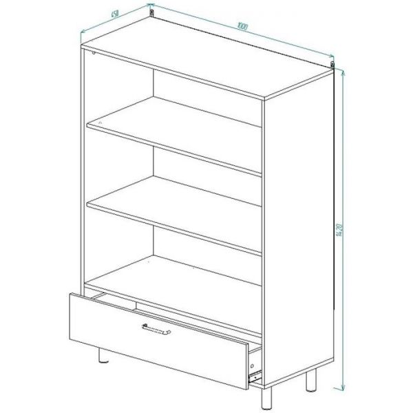 Шкаф  с ящиком малый ЛОФТ Тб-1 1000х450х1420 Дуб Бунратти/ Малави
