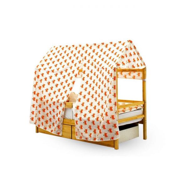 Крыша текстильная Бельмарко для кровати-домика Svogen лисички