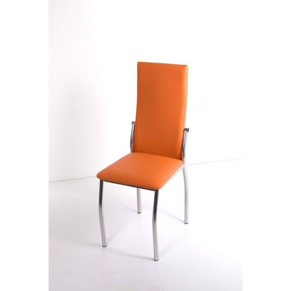 Стул на металлокаркасе Про СТ хром люкс/оранжевый