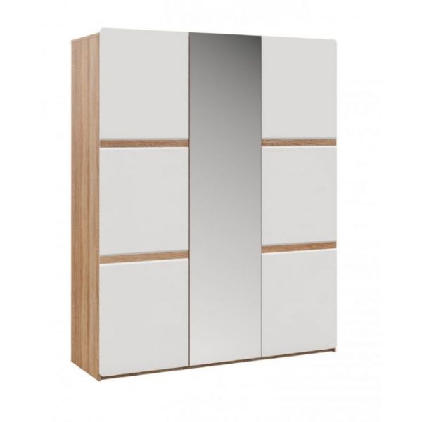 Шкаф 3-х дверный «Дакота», 1773 ? 560 ? 2173 мм, цвет дуб сонома / белый глянец