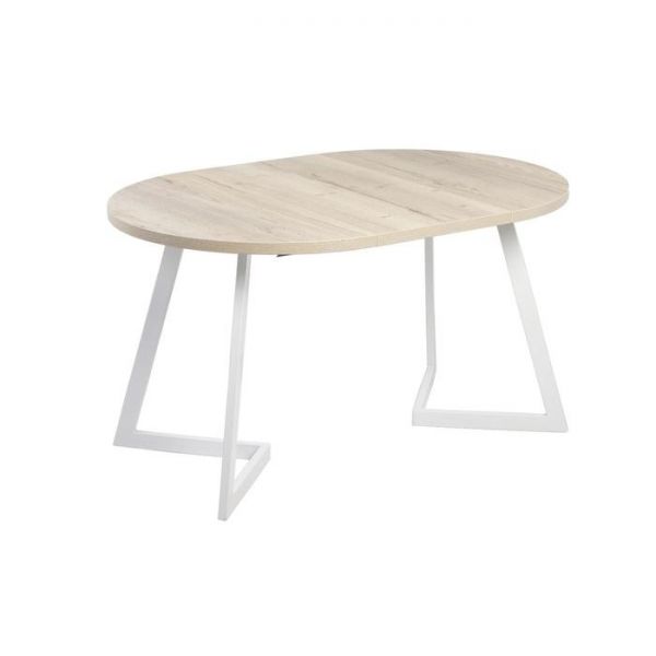 Стол РИМ D-1050/1500 Дуб Галифакс белый/Опора РИМ Гаспар-К, белый глянец