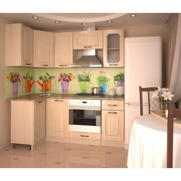 Кухонный гарнитур, грецкий орех 12а, 1100 ? 2000 мм, левый