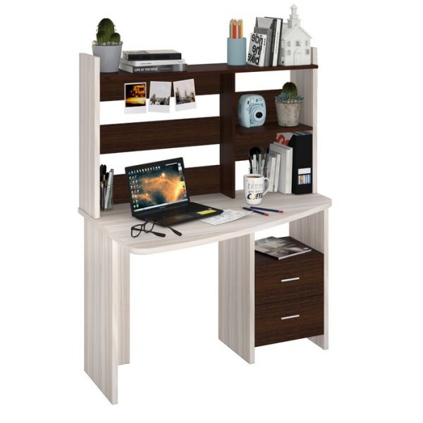 Компьютерный стол, 1200 ? 690 ? 1520 мм, левый угол, цвет белый жемчуг