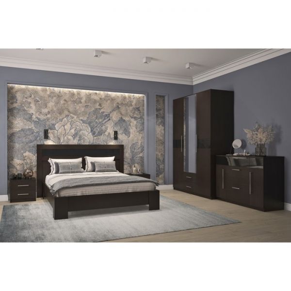 Шкаф 3-х дверный «Роксана», 1502 ? 584 ? 2198 мм, зеркало, цвет дуб венге