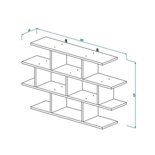 Полка навесная П-13 600х1000х200 Дуб молочный