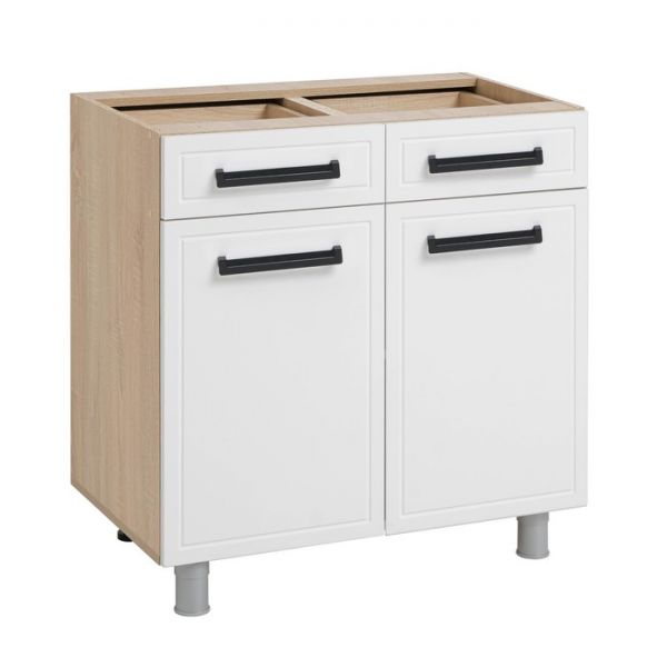 Шкаф наполный 2-х ств., 2ящ  Квадро 800х470х826 Дуб сонома/Нубук Милк