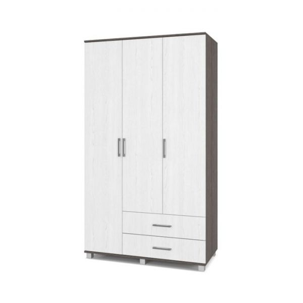 Шкаф Ева Е33 520х1200х2100 трёхстворчатый с двумя ящиками Анкор темный/светлый