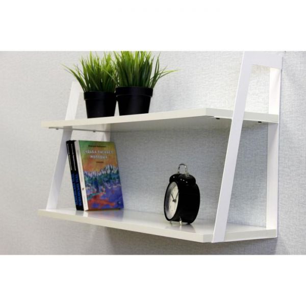 Полка настенная Лофт-2 688х223х400 белый/белый глянец