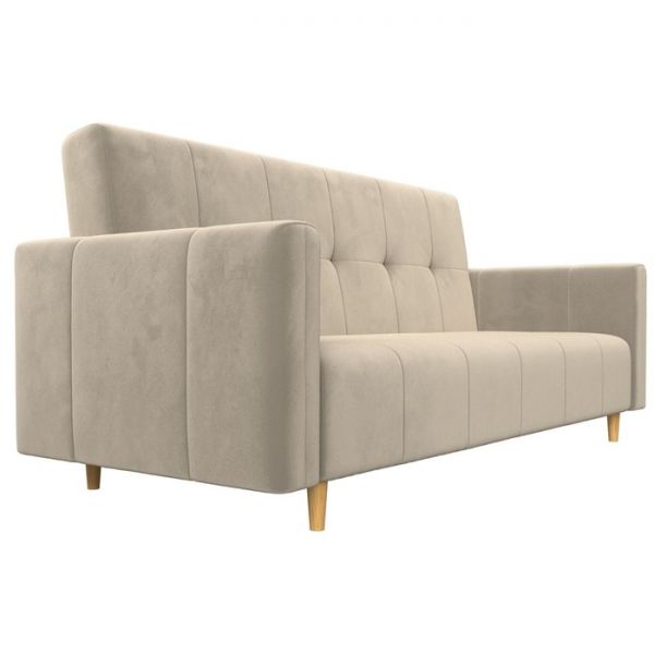 Прямой диван-книжка «Вест», механизм книжка, микровельвет, цвет бежевый