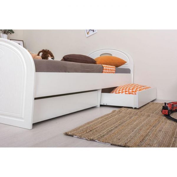 Кровать Нордик с ящиками 11.25, 1938х888х755, с/м 1900х800, Белый/Ясень ваниль