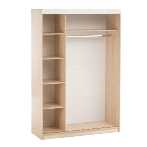 Шкаф-купе Бася-1 2100х1400х560 дуб сонома/ясень анкор светлый