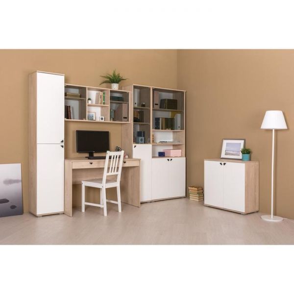 Пенал Бостон 13.154, 386х351х1944, Дуб элегантный/Милк рикамо софт