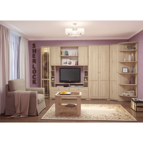 Шкаф для белья Sherlock 81, 400 ? 400 ? 2107 мм, правый, цвет ясень анкор светлый