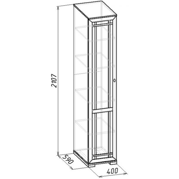 Шкаф для белья Sherlock 9, 400 ? 590 ? 2107 мм, левый, цвет орех шоколадный
