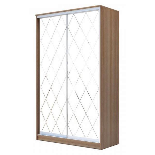 Шкаф-купе Хит-22-17-66, 1680x620x2200, Ясень шимо тёмный, Ромб большой на матовом