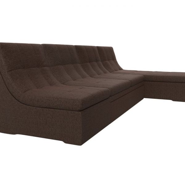 Угловой модульный диван «Холидей», механизм дельфин, рогожка, цвет бежевый