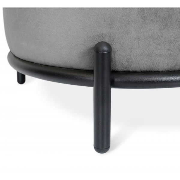 Банкетка Sheffilton SHT-B6 360х360х450 микровелюр угольно-серый /металл черный муар