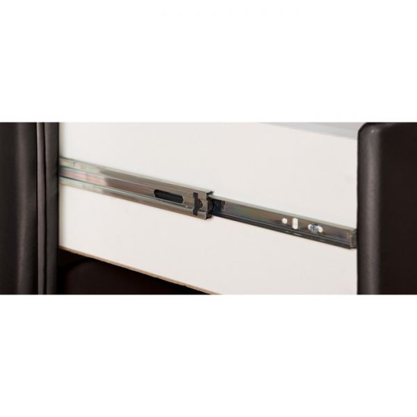 Комод «Алеро», 4 ящика, 848 ? 527 ? 887 мм, экокожа, стекло, цвет взбитые сливки