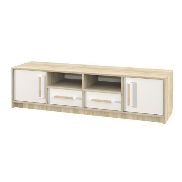 Тумба под ТВ Эдем-1  1600х425х420 Дуб сонома / Белый жемчуг
