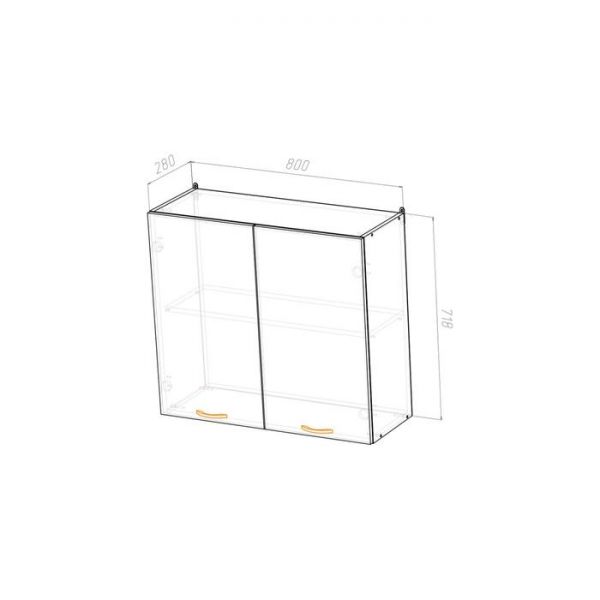 Шкаф навесной Лариса 800х300х720 2 дверцы  белый/латте