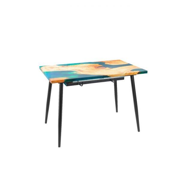 Обеденный стол «Конус 2», 1100(1500) ? 700 мм, опора редуцированная белая, белый мрамор