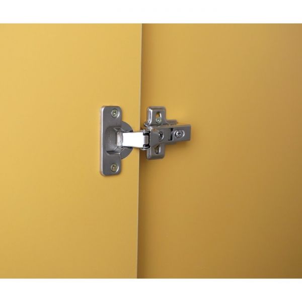 Шкаф 2-х створчатый с ящиком Манго-2 900х400х2000 белый/охра/палермо