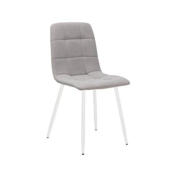 Стул Leset Скай, металл белый/велюр ultra smoke дым
