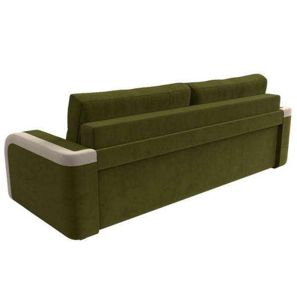 Диван прямой «Марсель», механизм еврокнижка, микровельвет, цвет бежевый / зелёный