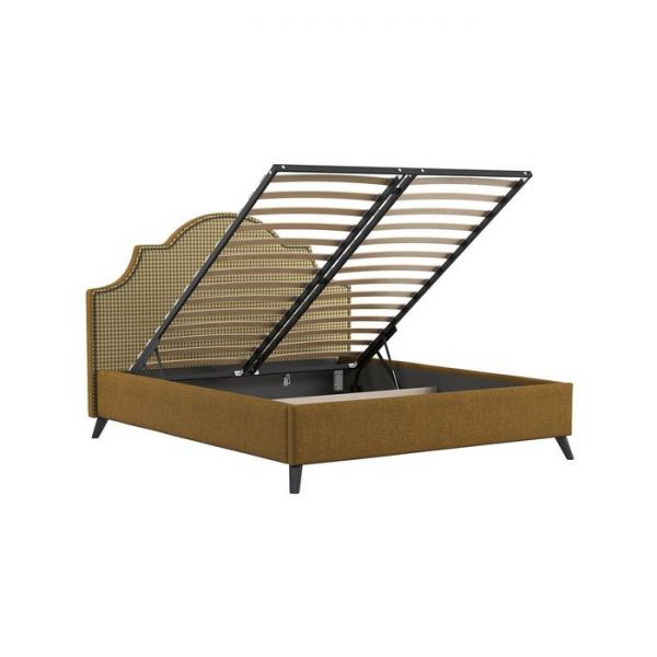 Кровать Фаина, 1600х2000, ортопедическое осн+ПМ, Горчичный