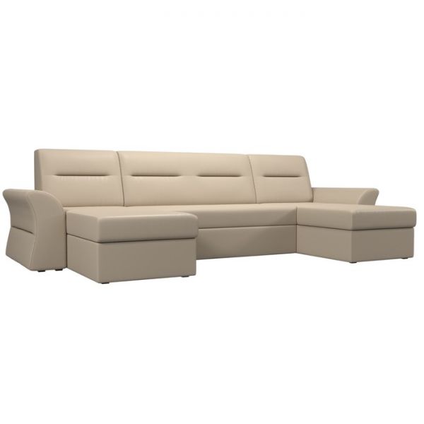 П-образный диван «Клайд», механизм дельфин, экокожа, цвет бежевый