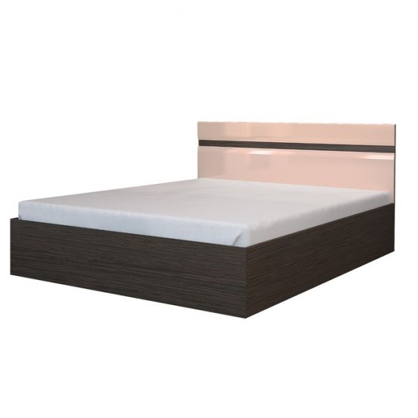 Кровать «Ненси», 1400х2000, МДФ, ортопедическое основание, цвет ясень, капучино глянец
