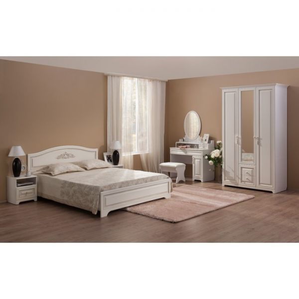 Кровать 1.6 Белла, 1600х2000 с основанием, Белый/джелато софт