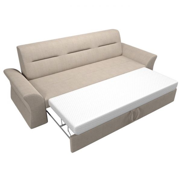 Прямой диван «Клайд», механизм дельфин, рогожка, цвет бежевый