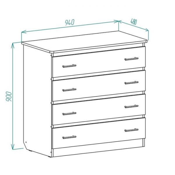Комод К-15 900х940х480 Ясень Шимо Светлый/Ясень Шимо Темный