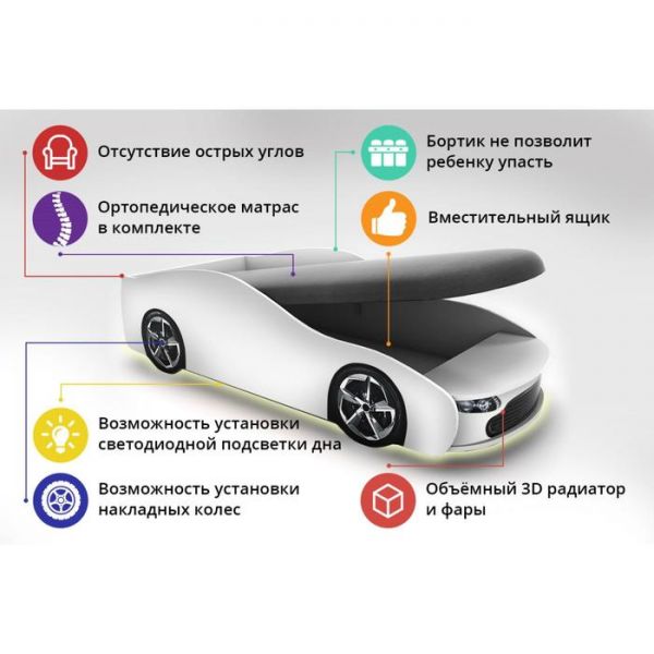 Детская кровать-машина "Бондмобиль зеленый"