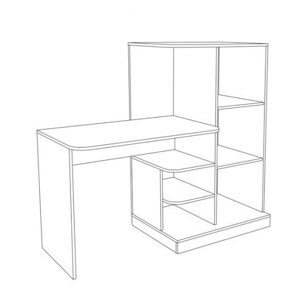 Стол письменный Лайт 03.247, 1450х567х1266, Белый премиум/Дуб серый