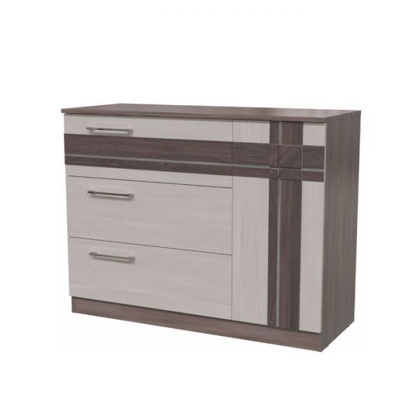 Комод с дверкой и тремя ящиками ПРЕЗЕНТ Бодега темный/светлый МДФ бодега темный